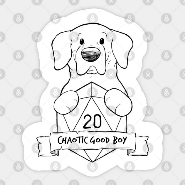 Smaller Print - Chaotic Good Boy Sticker by DnDoggos